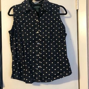 Lauren Ralph Lauren Button Up Sleeveless Shirt